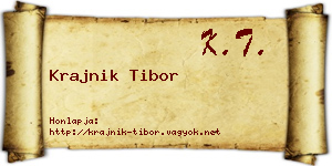 Krajnik Tibor névjegykártya